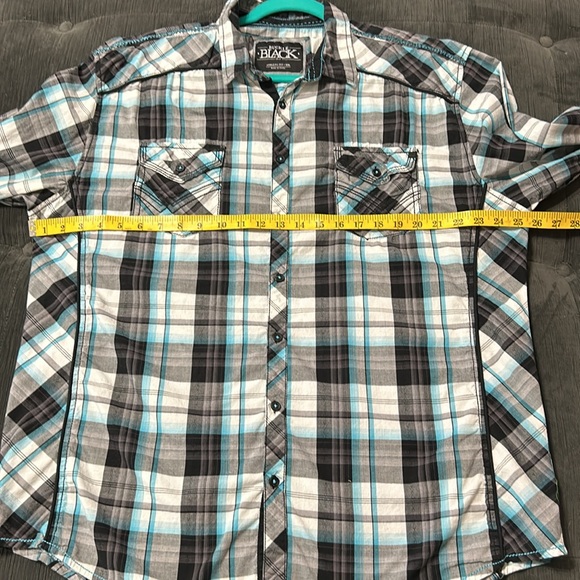 Buckle Black Athletic Fit Men Button Down Shirt Pockets Western Rodeo Casual XXL - Picture 12 of 13